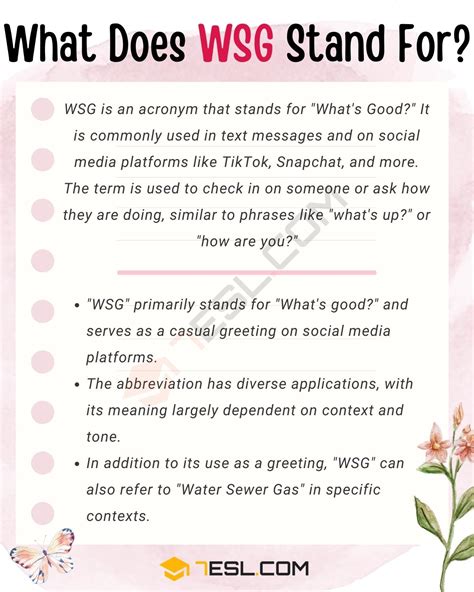 WSG Meaning: What Does WSG Mean in Texting and。